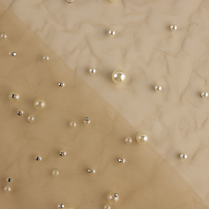 Beige Tüll mit Perlmuttperlen - Ribes y Casals