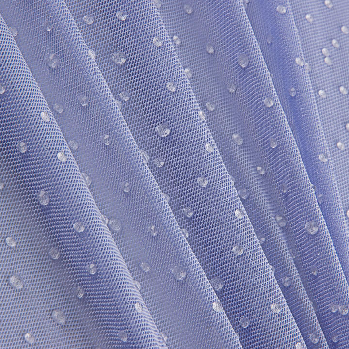 Stretch-Tüll in Lavendelblau mit Wassertropfen-Effekt - Ribes y Casals