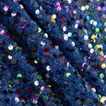Blauer Fantasie-Paillettentüll mit mehrfarbigen Pailletten - Ribes y Casals