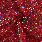 Roter Fantasie-Paillettentüll mit mehrfarbigen Pailletten - Ribes y Casals