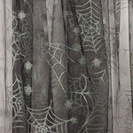 Schwarzer Tüll mit silbernen Spinnen – Halloweenmuster - Ribes y Casals