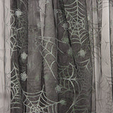 Schwarzer Tüll mit silbernen Spinnen – Halloweenmuster - Ribes y Casals