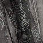 Schwarzer Tüll mit silbernen Spinnen – Halloweenmuster - Ribes y Casals