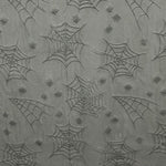 Schwarzer Tüll mit silbernen Spinnen – Halloweenmuster - Ribes y Casals