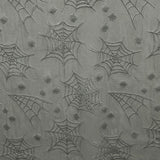 Schwarzer Tüll mit silbernen Spinnen – Halloweenmuster - Ribes y Casals