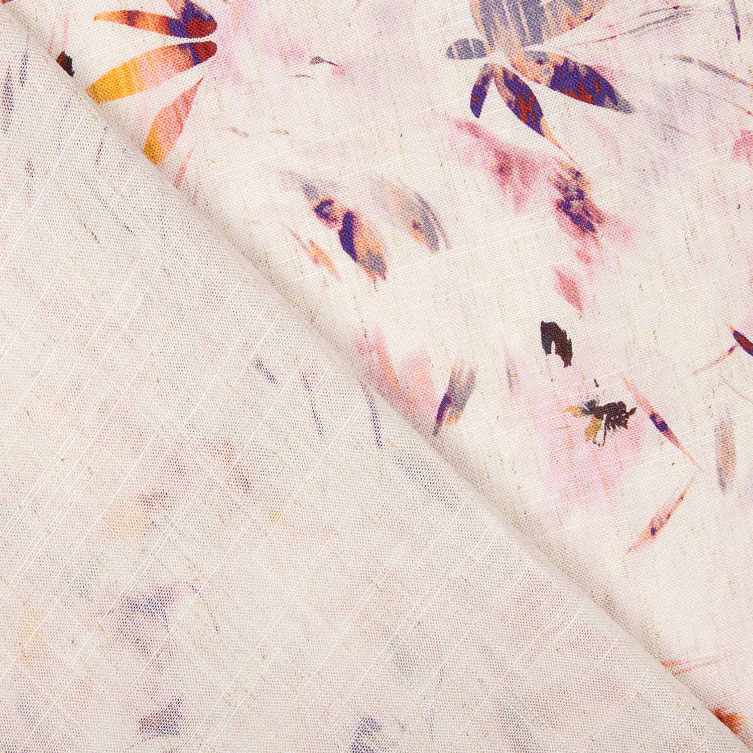 Viskose und Leinen Aquarelldruck Rosa - Ribes y Casals