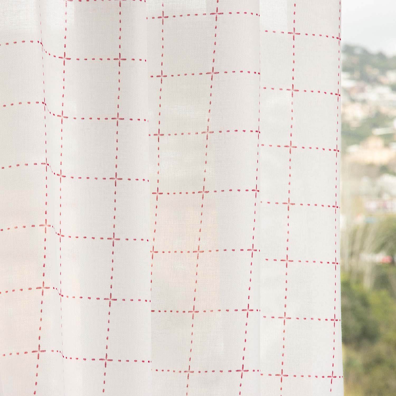 Roter geometrischer quadratischer Netzvorhang - Ribes y Casals