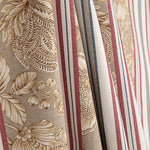 Canvas im Leinenstoff-Look „Jardín Versalles“ mit Streifen in Beige und Dunkelrot - Ribes y Casals
