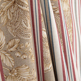 Canvas im Leinenstoff-Look „Jardín Versalles“ mit Streifen in Beige und Dunkelrot - Ribes y Casals