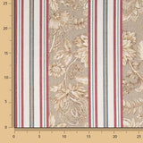 Canvas im Leinenstoff-Look „Jardín Versalles“ mit Streifen in Beige und Dunkelrot - Ribes y Casals