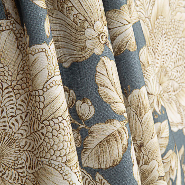 Canvas im Leinenstoff-Look „Jardín Imperial“ Blau - Ribes y Casals
