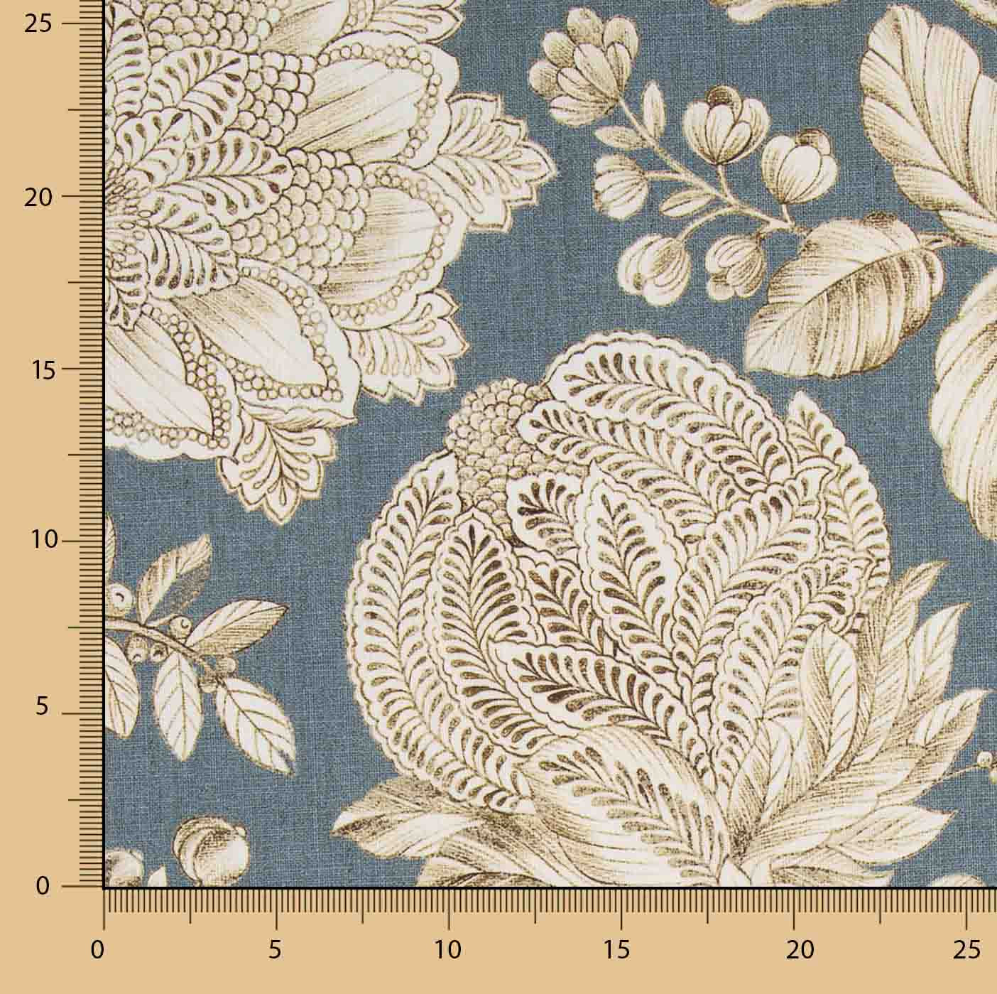Canvas im Leinenstoff-Look „Jardín Imperial“ Blau - Ribes y Casals