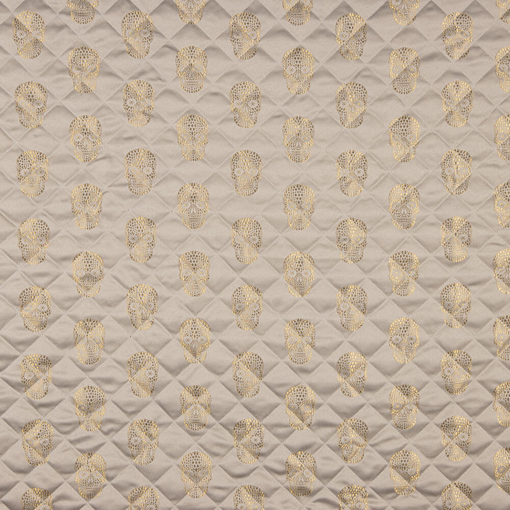 Gesteppte Jacquard-Steppdecke Totenköpfe Gold - Ribes y Casals