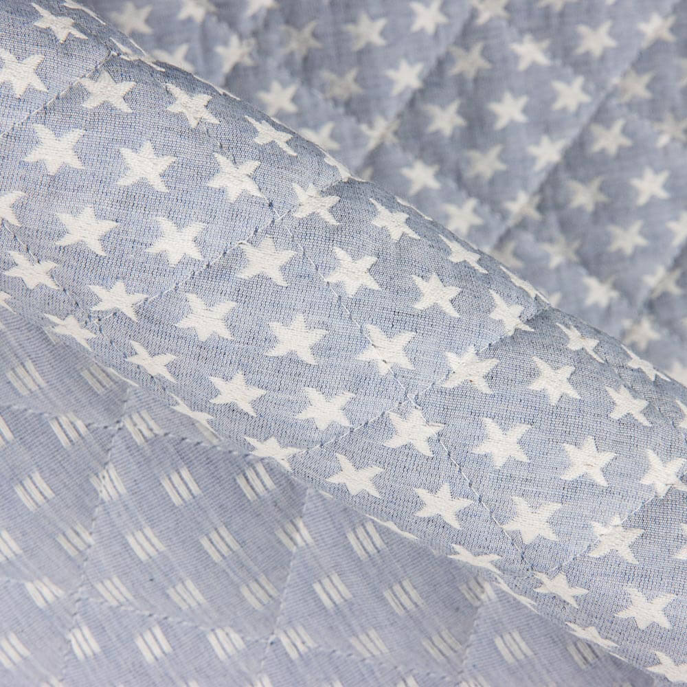 Kinder Steppdecke Jacquard Blue Denim Star Quilt - Ribes y Casals
