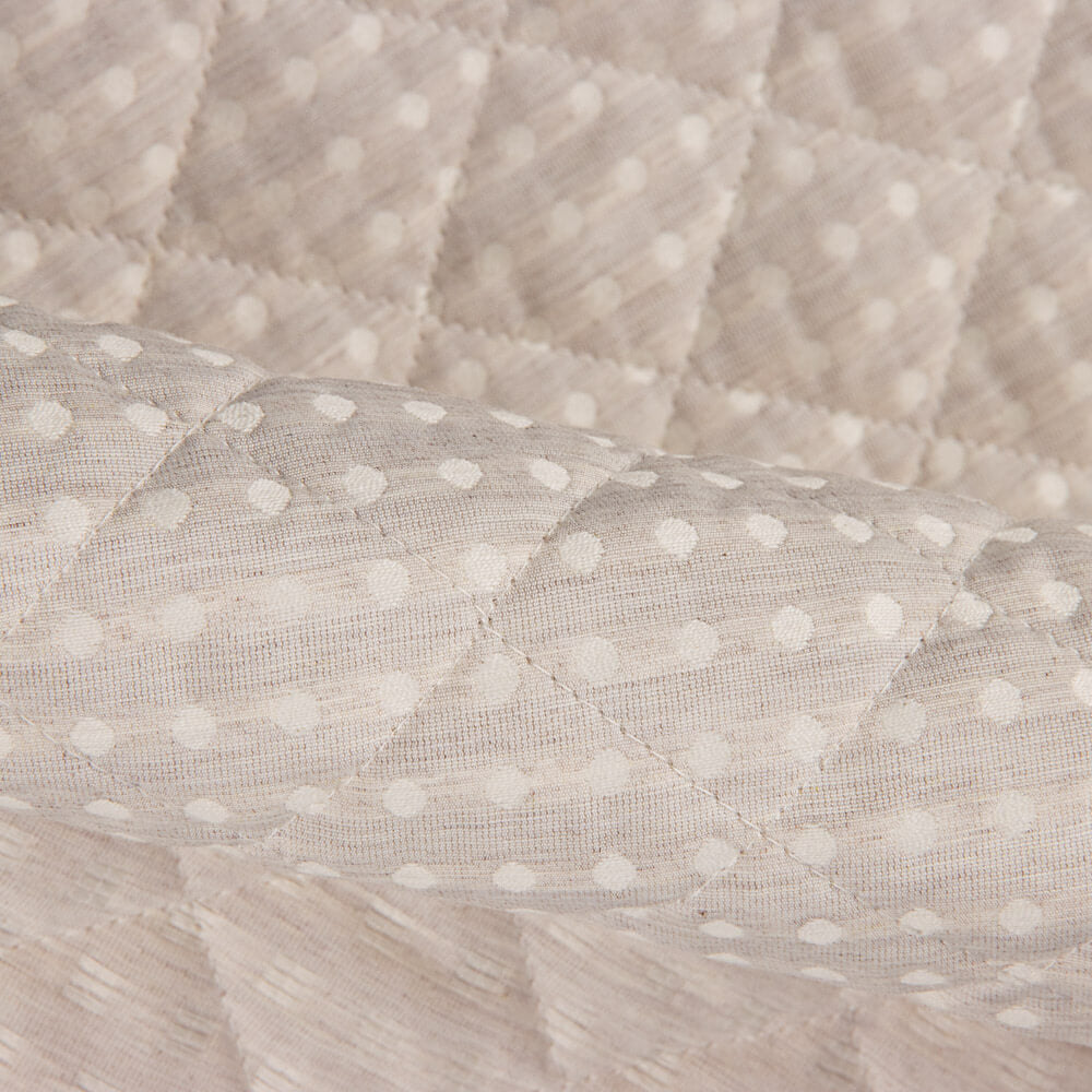 Kinder-Steppdecke Jacquard Beige Polka Dots - Ribes y Casals