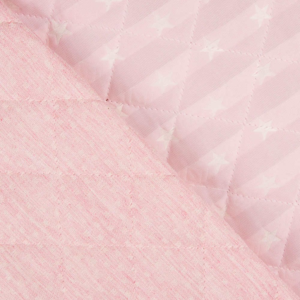 Kinder-Quilt Jacquard-Steppdecke Plumeti Baby Pink - Ribes y Casals