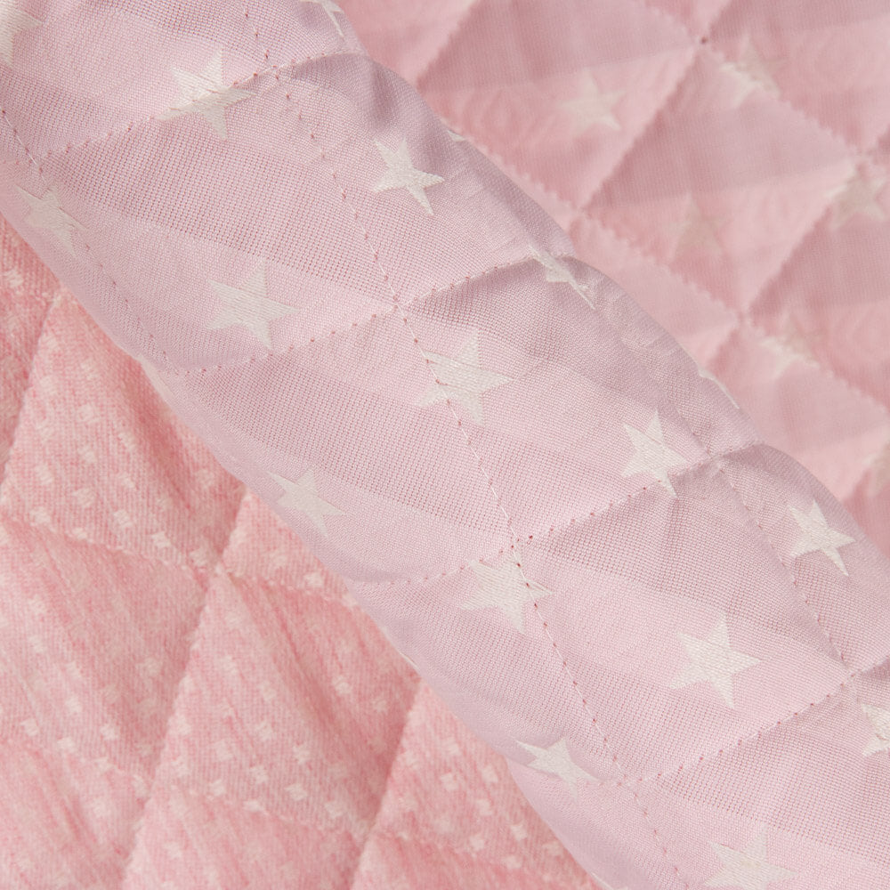 Kinder-Quilt Jacquard-Steppdecke Plumeti Baby Pink - Ribes y Casals