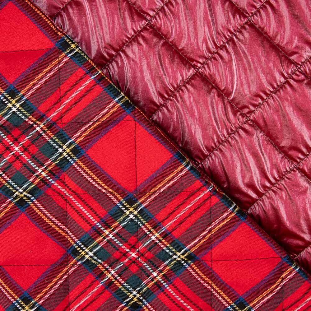 Gesteppter rot-karierter Twill - Ribes y Casals