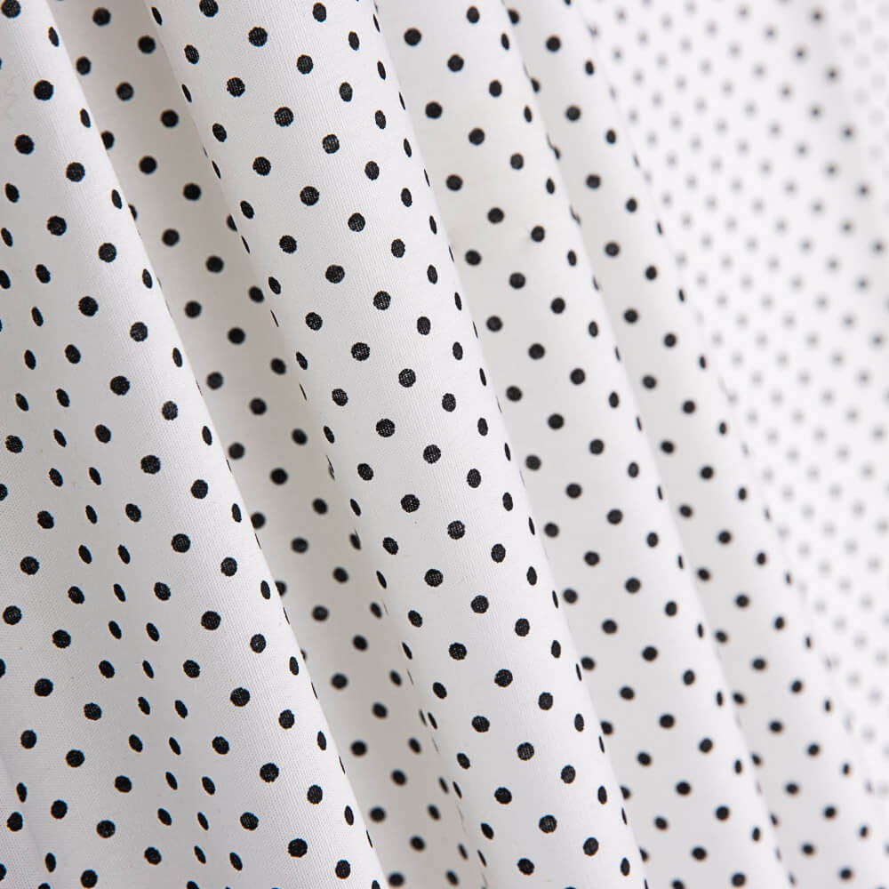 Popeline Baumwolle Baumwolle Popeline mit Ecru Polka Dots - Ribes y Casals