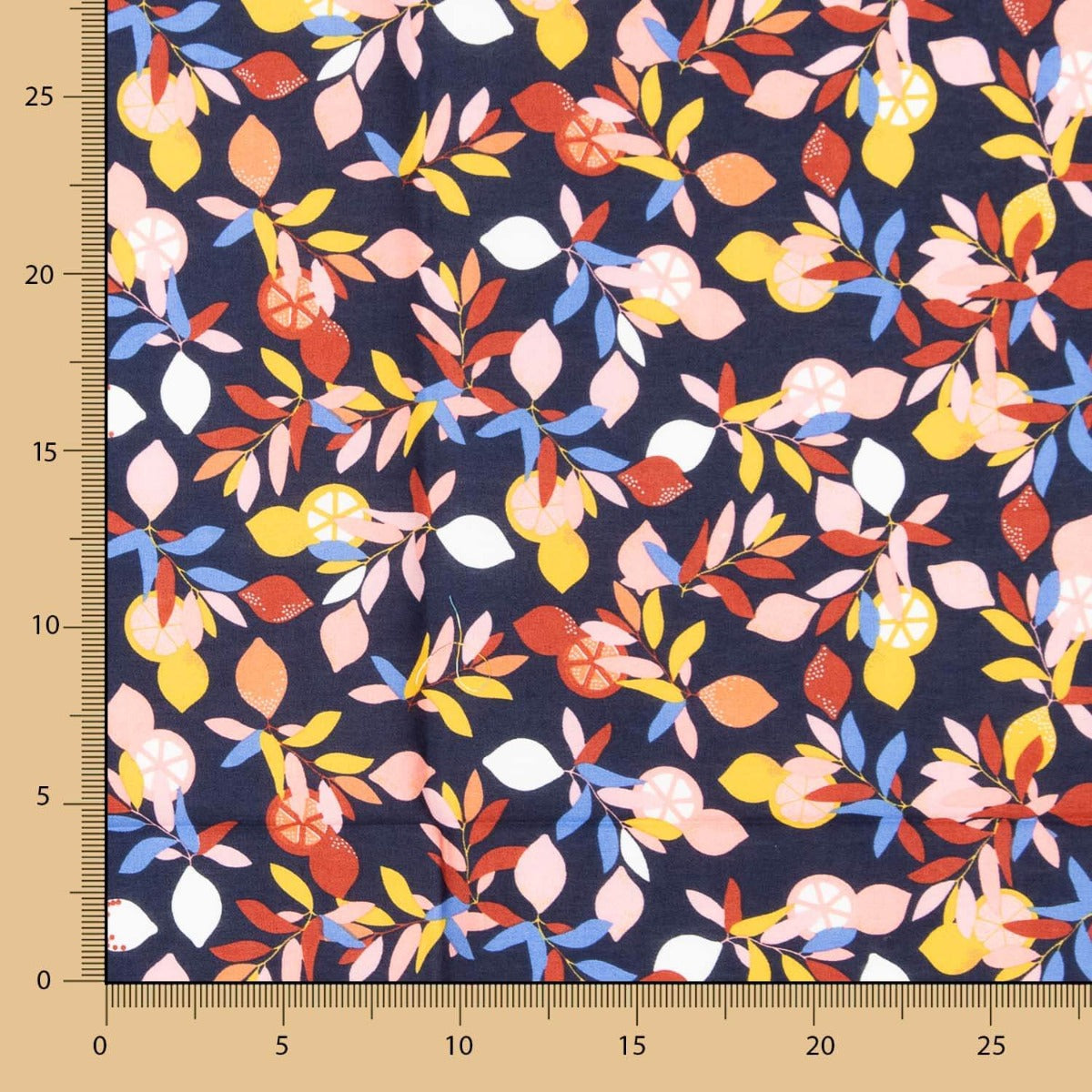 Baumwollpopeline Lemon Cotton Navy - Ribes y Casals