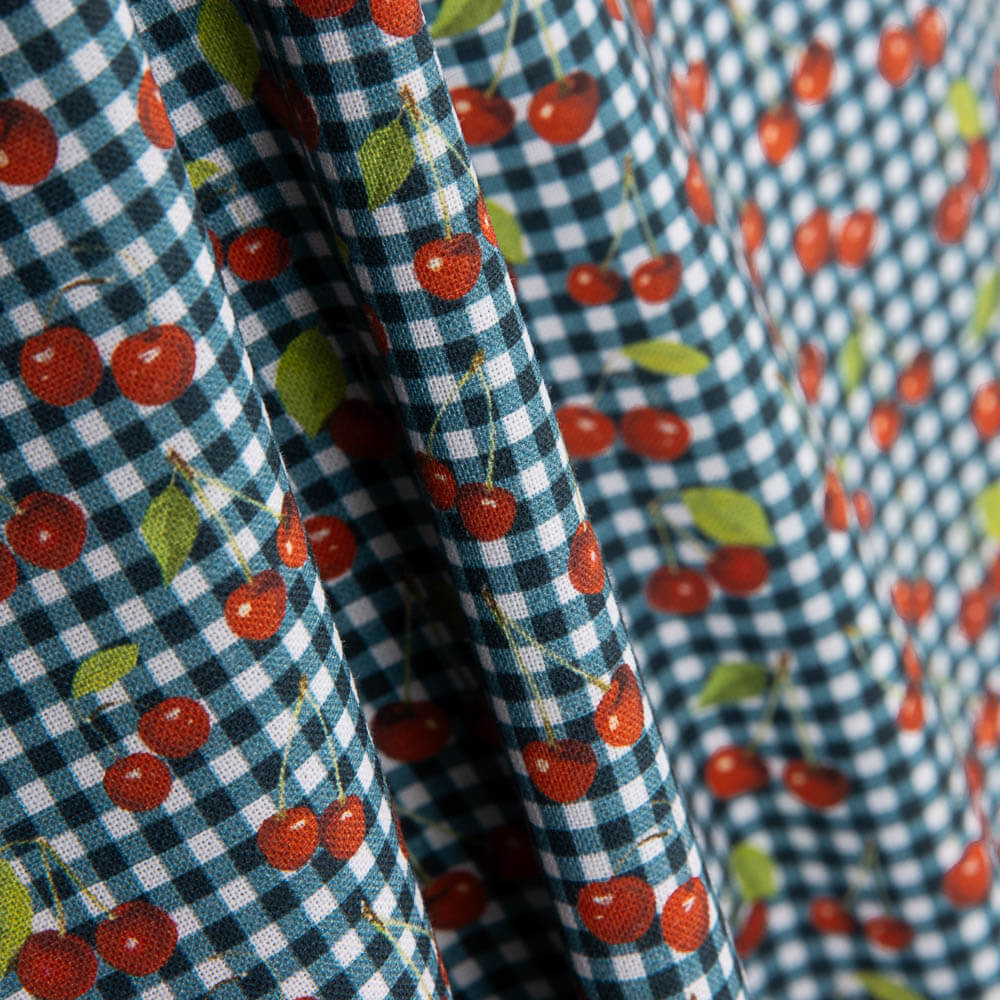 Patchwork Dark Vichy Cherry Baumwolle - Ribes y Casals