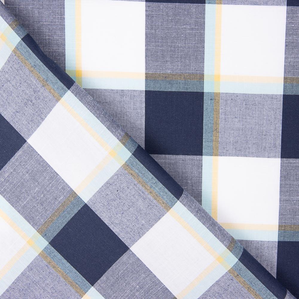 Baumwolle Madras Square Blau - Ribes y Casals