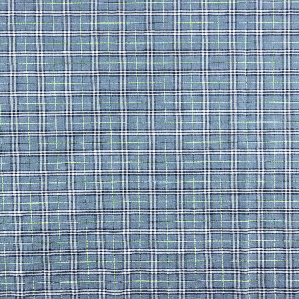 Baumwolle Seersucker Baumwolle Seersucker Square Maxi Blau - Ribes y Casals
