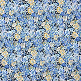 Baumwoll-Popeline Wildflower Blue Denim - Ribes y Casals
