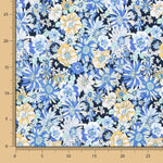 Baumwoll-Popeline Wildflower Blue Denim - Ribes y Casals