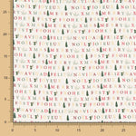 Frohe Weihnachten Baumwollstoff Ecru 35x140cm - Ribes y Casals