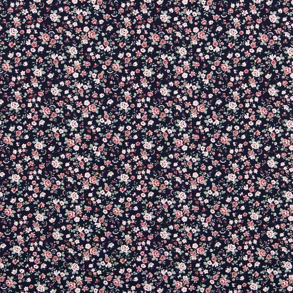 Baumwolle Romantische Blume Navy - Ribes y Casals