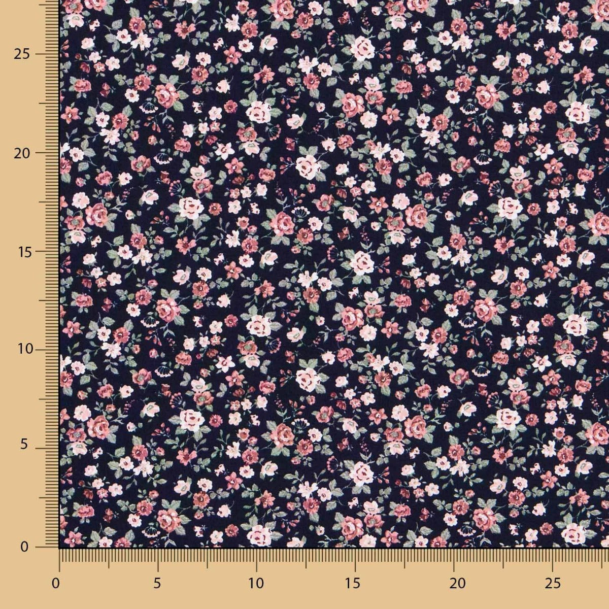 Baumwolle Romantische Blume Navy - Ribes y Casals