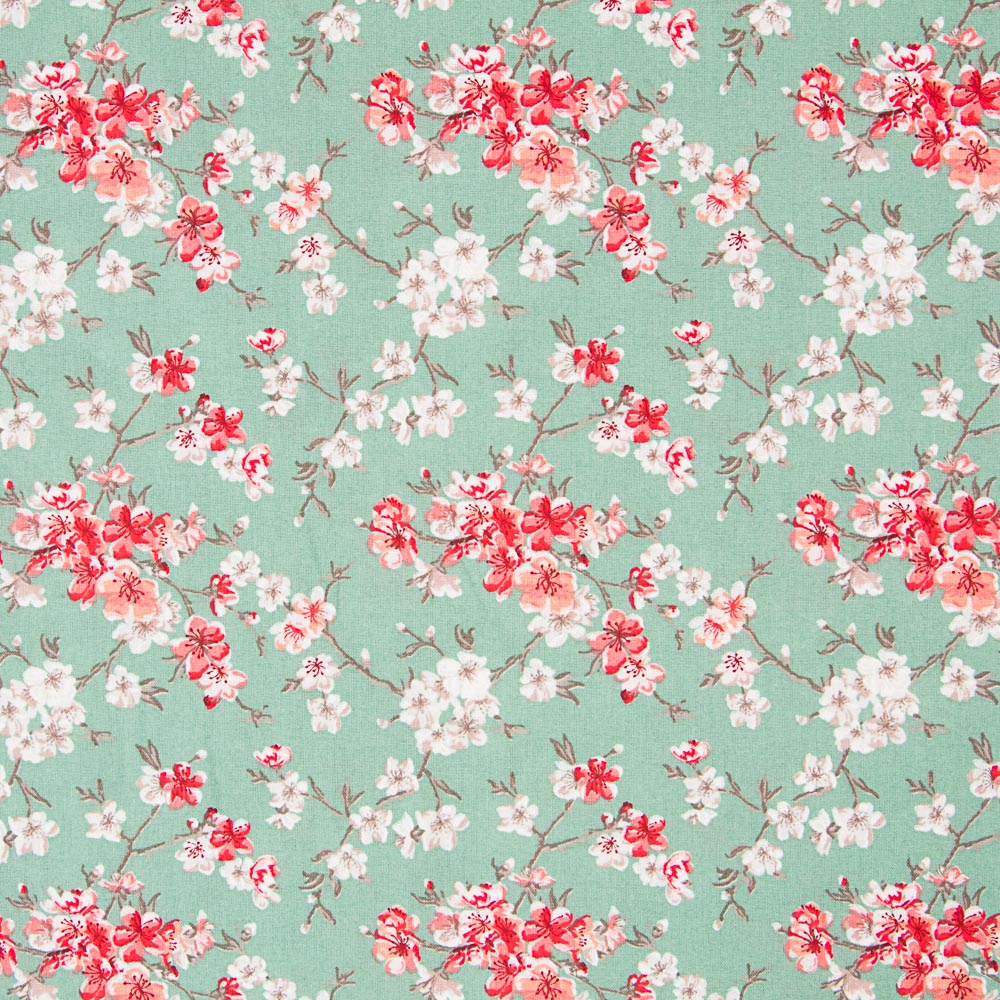 Baumwolle Floral Mintgrün - Ribes y Casals