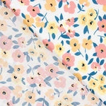 Blassgelbe Baumwoll-Popeline Blumen Blassgelb - Ribes y Casals