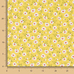 Bio-Baumwoll-Popeline Bio-Baumwolle Blumen Coni Gelb - Ribes y Casals