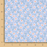 Bio-Baumwoll-Popeline Bio-Baumwolle Blumen Coni Blau - Ribes y Casals