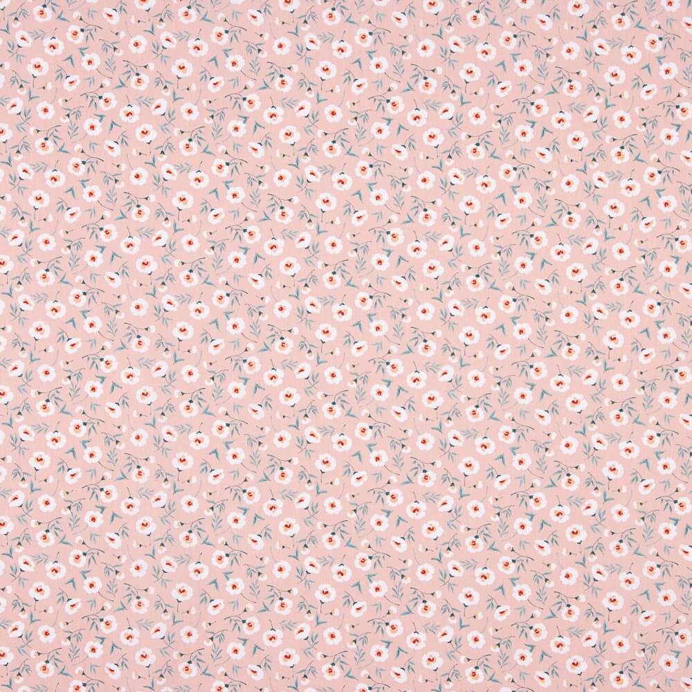 Bio-Baumwoll-Popeline Bio-Baumwolle Blumen Coni Rosa - Ribes y Casals