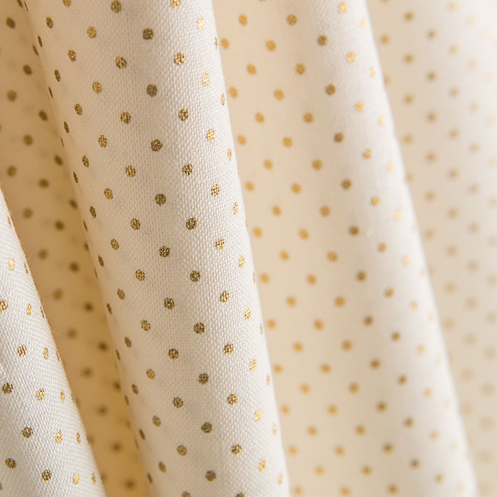 Baumwolle Baumwolle Polka Dots Ecru Gold - Ribes y Casals