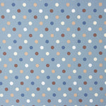 Baumwoll-Popeline Multi Dots Blau Denim - Ribes y Casals