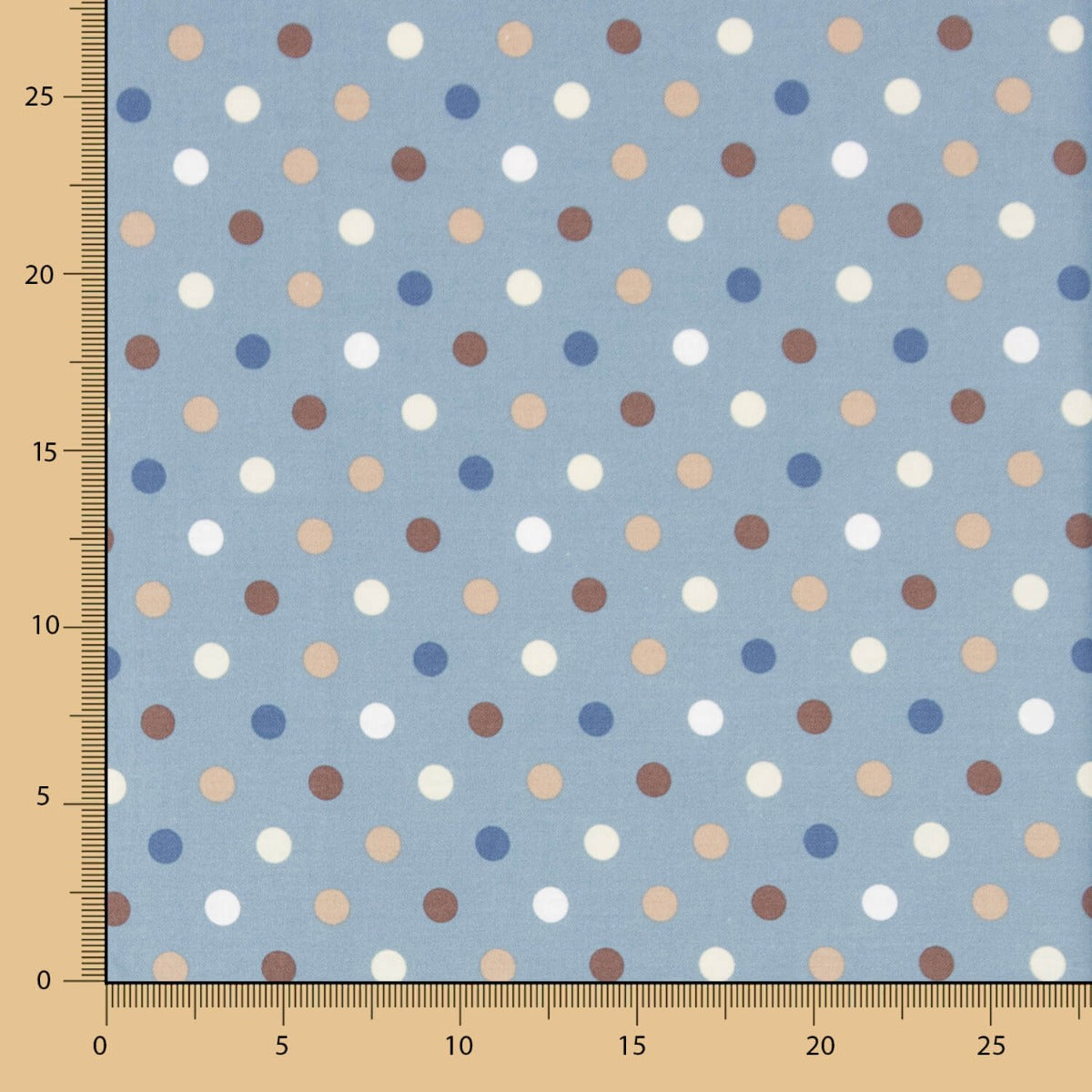 Baumwoll-Popeline Multi Dots Blau Denim - Ribes y Casals
