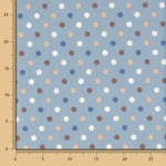 Baumwoll-Popeline Multi Dots Blau Denim - Ribes y Casals