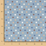 Baumwoll-Popeline Multi Dots Blau Denim - Ribes y Casals