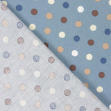 Baumwoll-Popeline Multi Dots Blau Denim - Ribes y Casals
