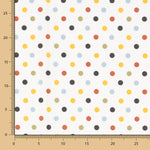 Baumwolle Popeline Multi Polka Dot Ecru - Ribes y Casals
