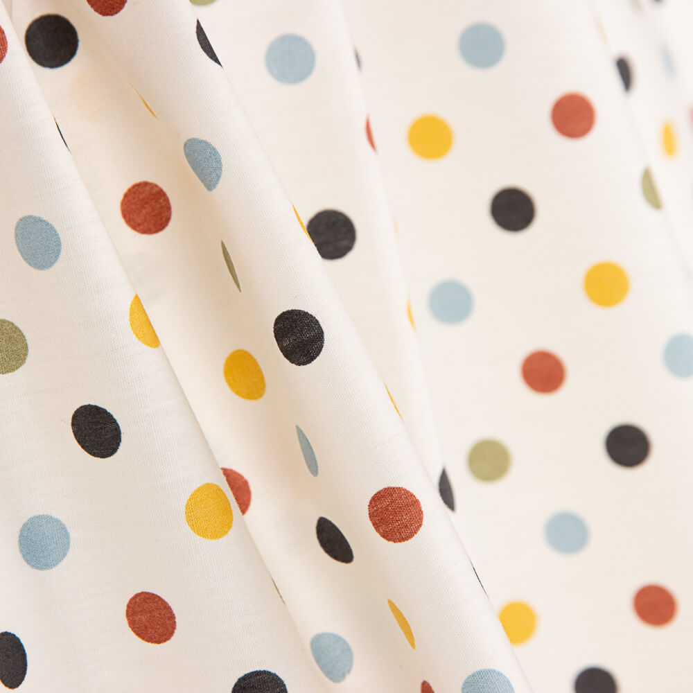 Baumwolle Popeline Multi Polka Dot Ecru - Ribes y Casals