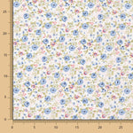 Bio-Baumwoll-Popeline Bio-Baumwolle Blume Himmelblau - Ribes y Casals