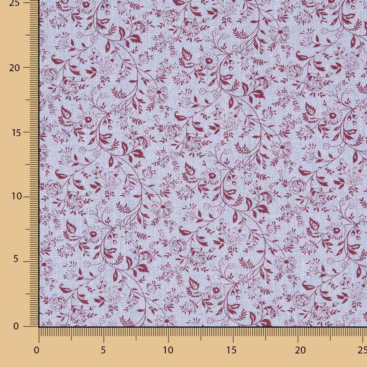 Cotton Oxford Floral Maroon - Ribes y Casals