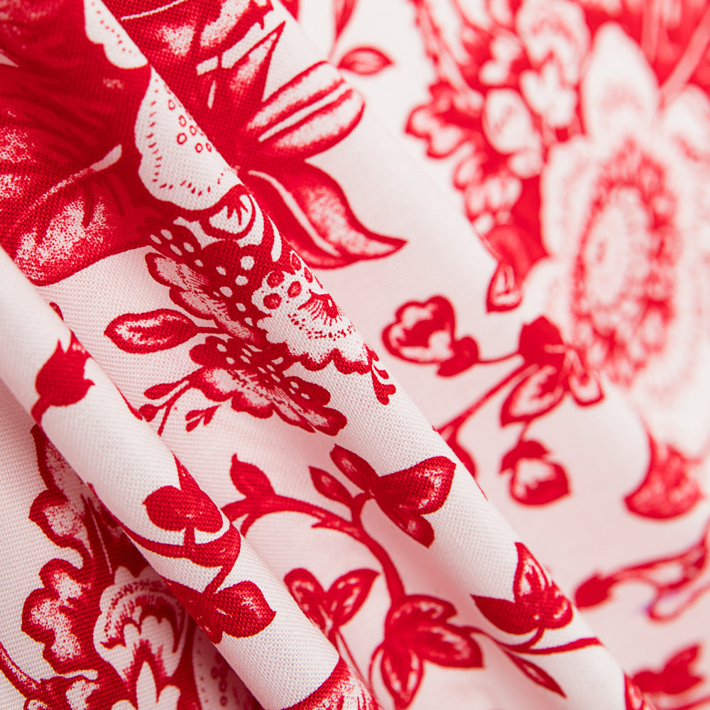 Baumwoll-Patchwork Lily Bouquet Rot - Ribes y Casals