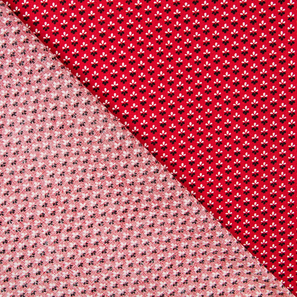 Patchwork Baumwolle Tulpen Rot - Ribes y Casals
