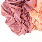 Seersucker-Baumwollreste Maxi Frame Orange/Mauve 65 x 140 cm - Ribes y Casals